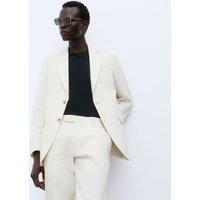 Autograph Tailored Fit Italian Performance Linen Blend Suit Jacket White