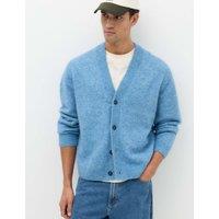 M&S Lofty Knitted Cardigan Mid Blue