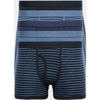 M&S 5 Pack Pure Cotton Stretch Striped Trunks Navy Mix