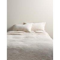 M&S Pure Cotton Zebra Jacquard Bedding Set Natural Mix