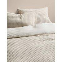 M&S Pure Cotton Waffle Bedding Set Neutral