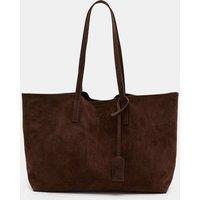 M&S Suede Tote Bag Chocolate