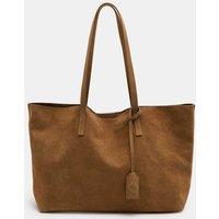 M&S Suede Tote Bag Chestnut