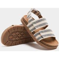 M&S Kids' Double Strap Striped Sandals (4 Small - 2 Large) Green Mix