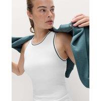 Goodmove Modal Rich Rib Fitted Bra Vest Top White