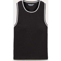 Goodmove Modal Rich Rib Fitted Bra Vest Top Black