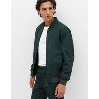 M&S Zip-Up Bomber Jacket Dark Evergreen