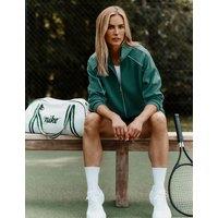 Goodmove Sand Wash Funnel Neck Track Jacket Smokey Green