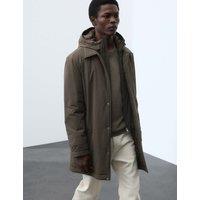 Autograph Wadded Hybrid Mac With Removable Hood Dark Taupe