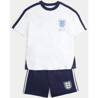 M&S Pure Cotton FA England Pyjamas (6-16 Yrs) White