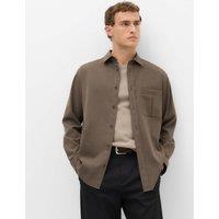 M&S Regular Fit Flannel Overshirt Mole