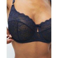 M&S Ida Lace Wired Balcony Bra F-H Nightshade