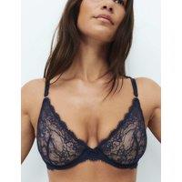 M&S Ida Lace Wired Plunge Bra A-E Nightshade