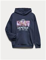 M&S Cotton Rich K-Pop Demon Hunters Graphic Hoodie (6-16 Yrs) Navy