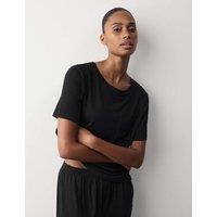 Autograph Modal Rich Short Sleeve Pyjama Top Black