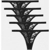 M&S 5 Pack Lace Tanga Thong Black