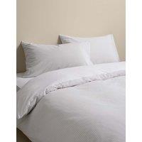M&S Pure Cotton Striped Seersucker Bedding Set Light Grey Mix