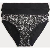 M&S 3 Pack Cotton Rich Period Bikini Knickers White Mix