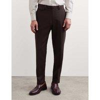 JAEGER Tailored Fit Wool Blend Trousers Rich Brown