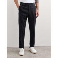 JAEGER Tailored Fit Wool Blend Trousers Dark Navy
