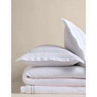 M&S Pure Linen Embroidered Bedding Set Blue