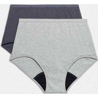 M&S 2 Pack Heavy Absorbency Period Full Briefs Grey Mix