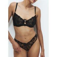 M&S Alessia Embroidery Wired Balcony Bra (F-H) Black