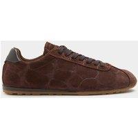 M&S Suede Embosses Croc Trainers Brown