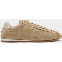 M&S Suede Embosses Croc Trainers Sand