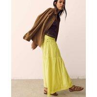 Per Una Ruched Waist Midi Tiered Skirt Soft Lime