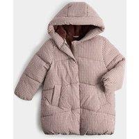 M&S Gingham Padded Coat (2-8 Yrs) Brown Mix