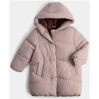 M&S Gingham Padded Coat (2-8 Yrs) Brown Mix