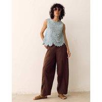Per Una Lyocell Rich Barrel Trousers Dark Mole
