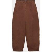 Per Una Lyocell Rich Barrel Trousers Dark Mole