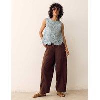 Per Una Lyocell Rich Barrel Trousers Dark Mole