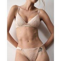 Autograph Silk & Lace Non Wired Plunge Bra (A-E) Light Beige