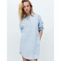 M&S Pure Cotton Checked Nightshirt Blue Mix