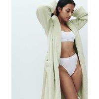 M&S Pure Cotton Towelling Dressing Gown Pale Green