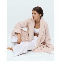 M&S Pure Cotton Towelling Dressing Gown Pink Shell