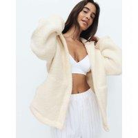 M&S Teddy Borg Short Dressing Gown Ivory