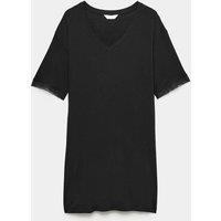 M&S Lace Detail Mini Nightshirt Black