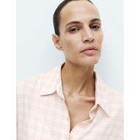 M&S Brushed Cotton Blend Checked Nightshirt Pink Mix