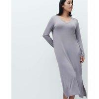 M&S Lace Detail Long Sleeve Nightdress Dark Blue