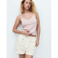 M&S Pure Cotton Radish Printed Pyjama Shorts Ivory Mix