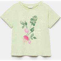 M&S Jersey Washed Graphic Pyjama Top Pistachio