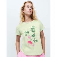 M&S Jersey Washed Graphic Pyjama Top Pistachio