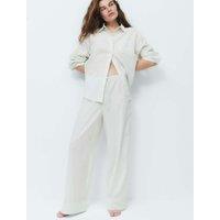 M&S Pure Cotton Striped Pyjama Bottoms Pistachio