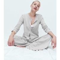 M&S Cotton Blend Pointelle Lounge Cardigan Grey