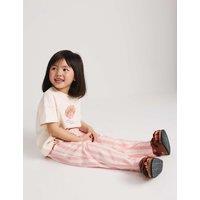 M&S Pure Cotton Striped Trousers (2-10 Yrs) Pale Pink