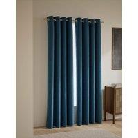 M&S Velvet Eyelet Curtains Petrol